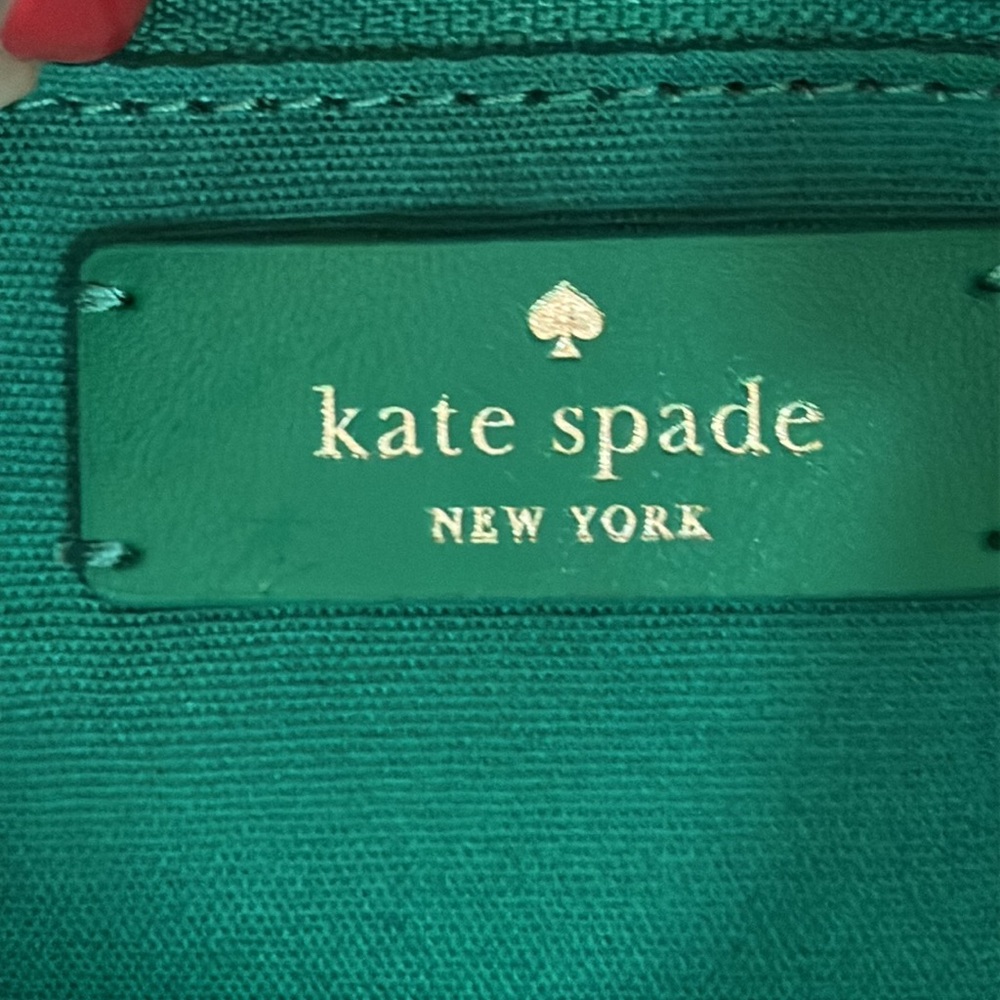 Kate Spade Canvas Jett Beach Time 2 Way Tote Green/White NWT - Picture 8 of 11